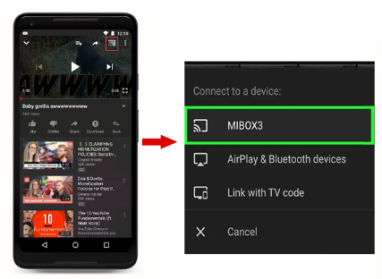 Cast YouTube on TV via mobile
