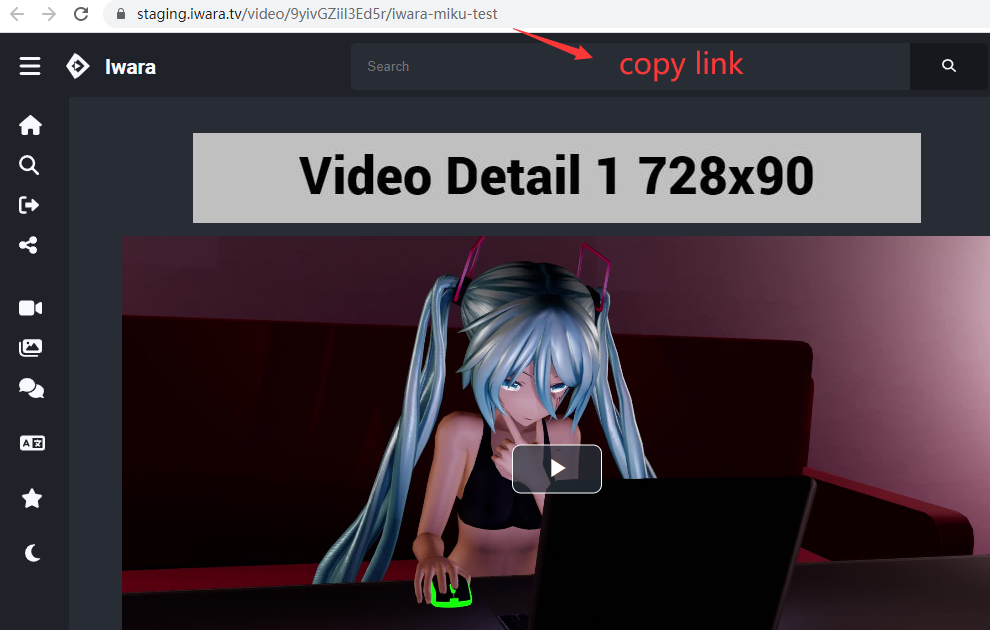 copy iwara video url