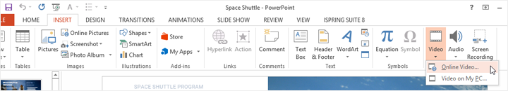 Insert online video to ppt