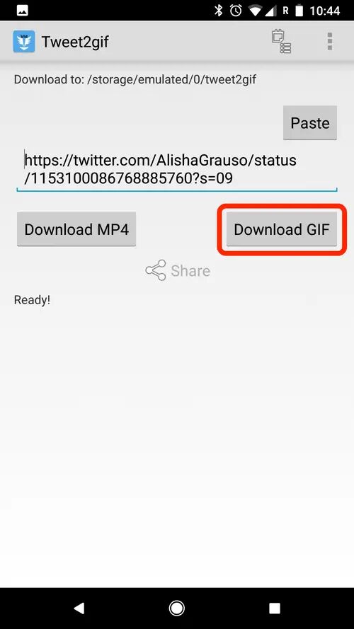 save Twitter GIFs to Android