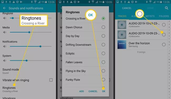 set ringtone on android