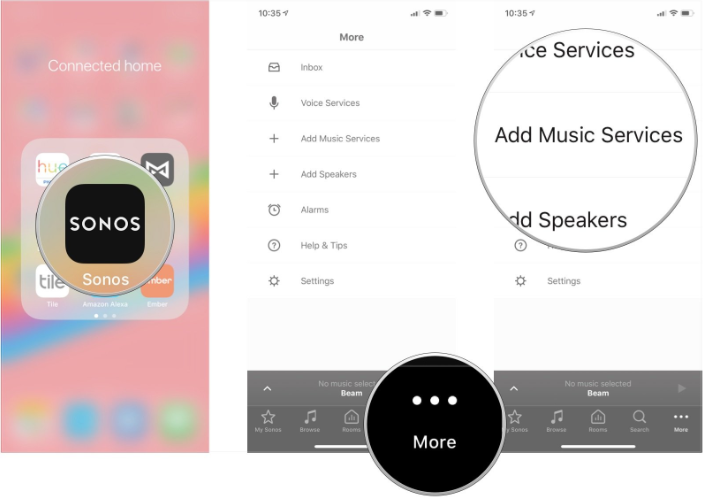 add music service to sonos