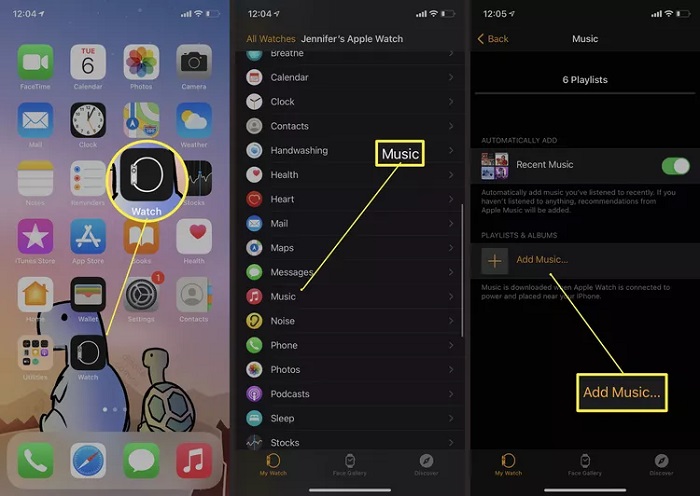 download music to apple watch from iphone