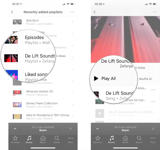 play youtube music on sonos app