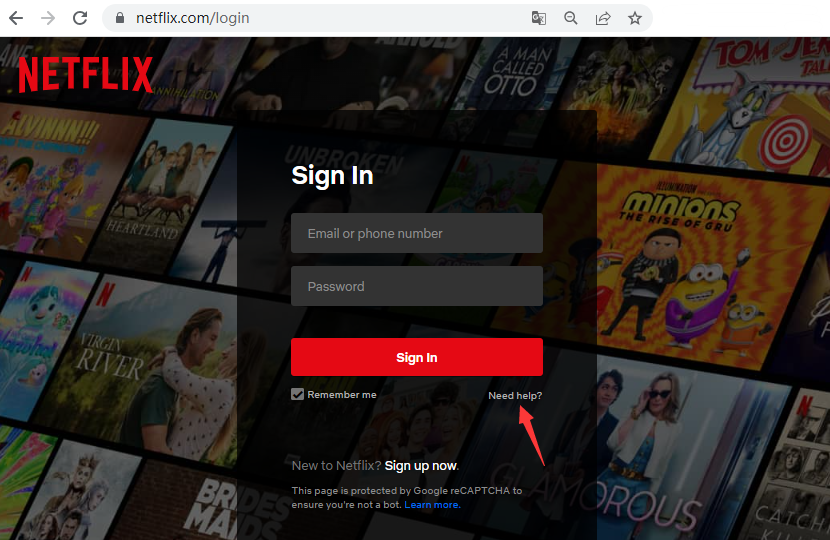 open netflix page