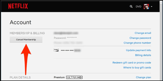 cancel Netflix on website