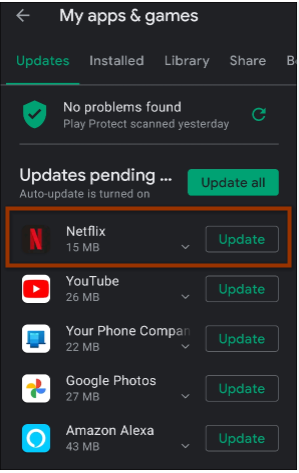 update Netflix app